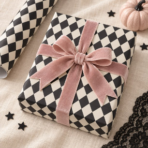 Schwarzes Elfenbein-Harlekin-Halloween-Geschenkpap Geschenkpapier
