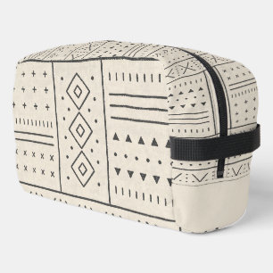 Schwarzes Elfenbein-Tribal-Geometrisches Muster Waschbeutel