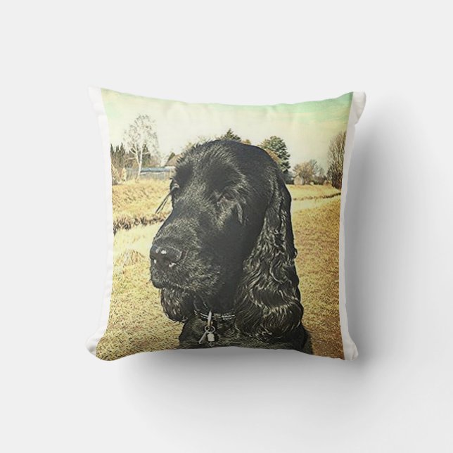 schwarzes English_Cocker_Spaniel.png Kissen (Vorderseite)