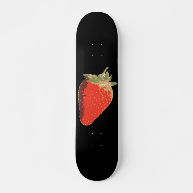 Schwarzes ErdbeerSkateboard Skateboard (Vorne)