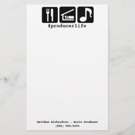 Schwarzes essen Schlaf-Musik-Ikonen Briefpapier