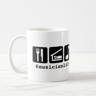 Schwarzes essen Schlaf-Musik-Ikonen Kaffeetasse