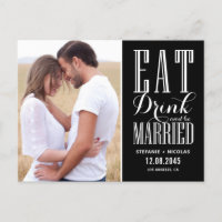 Schwarzes Essen, Trinken und Save the Date Verheir