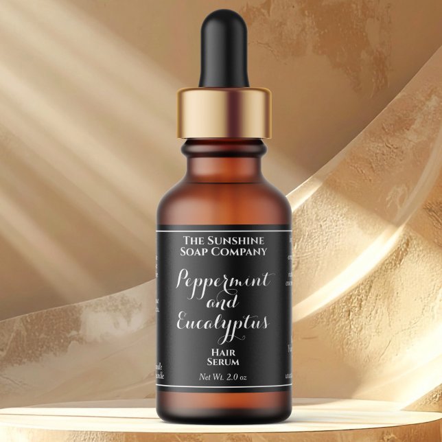 Schwarzes Etikett für Kosmetik-Tropfflasche mit lo Adressaufkleber (Von Creator hochgeladen)