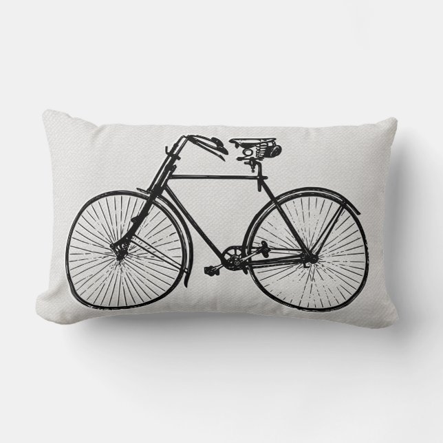 Schwarzes Fahrrad weiß Kissen (Vorderseite)