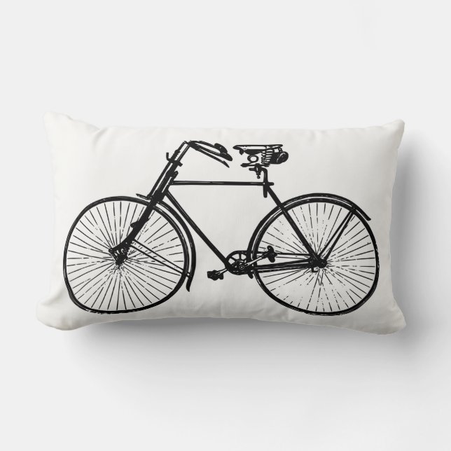 Schwarzes Fahrrad weiß Kissen (Vorderseite)