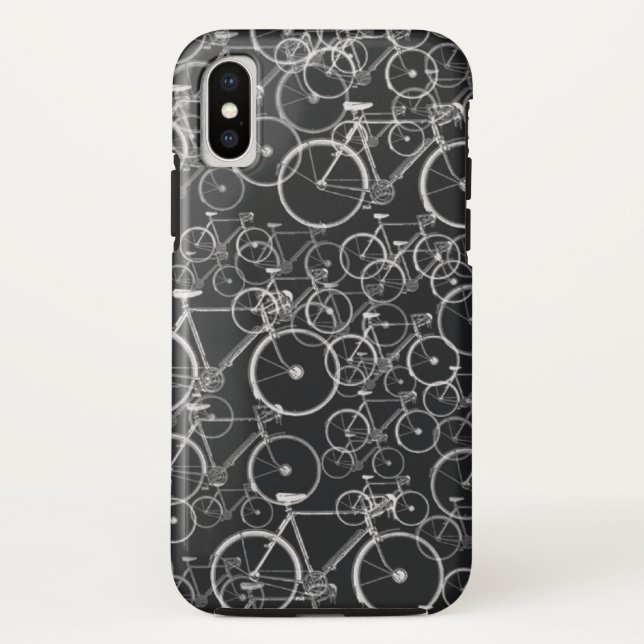 schwarzes Fahrradmuster ~ Fahrrad Case-Mate iPhone Hülle (Rückseite)
