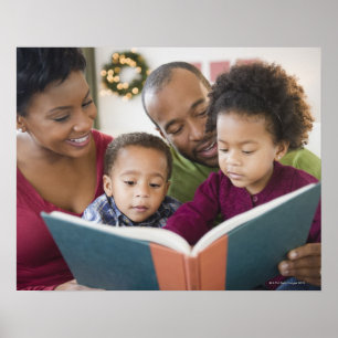 Schwarzes Familienlesebuch zusammen Poster