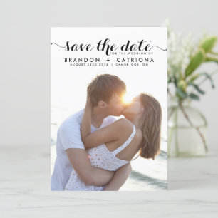 Schwarzes fantastisches Schrift-Overlay-Foto Save The Date