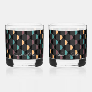 SCHWARZES, FARBENFARBENES WEISSGLAS WHISKYGLAS