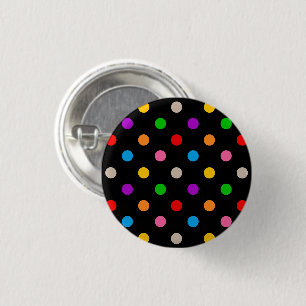 Schwarzes farbenfrohes Regenbogen-Punkte-Design Button