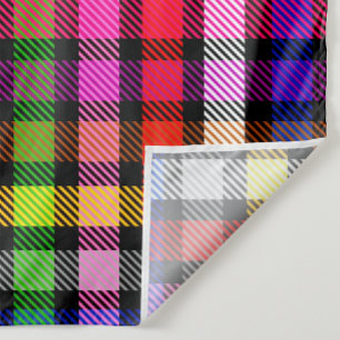 Schwarzes farbenfrohes Twill-Karo-Tartan-Design Stoff