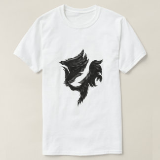 Schwarzes Federpferd – Surreale Schattenform T-Shirt