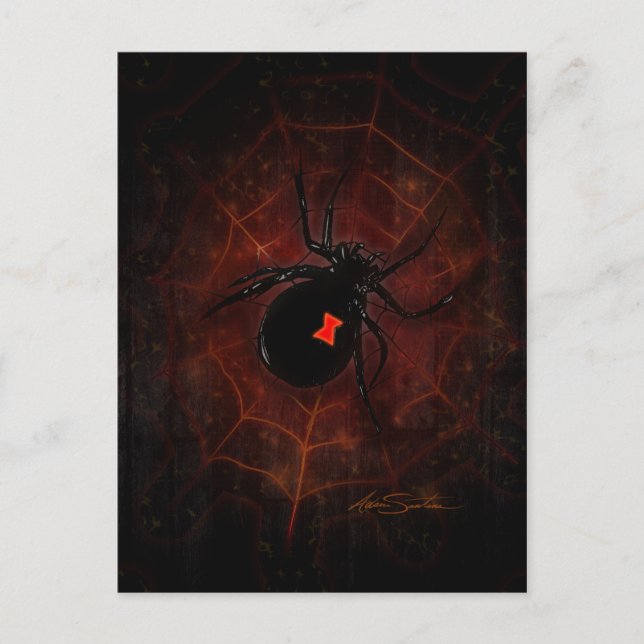 Schwarzes Fenster (Signature-Design) Postkarte (Vorderseite)