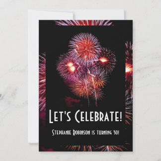 Schwarzes Feuerwerk 30./Geburtstag/Party Einladung