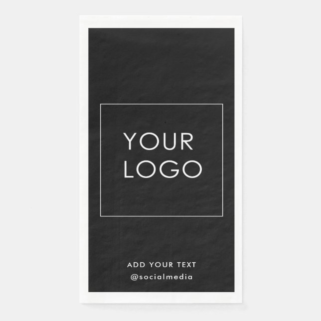 Schwarzes Firmenlogo für moderne Unternehmen Serviette (Vorderseite)
