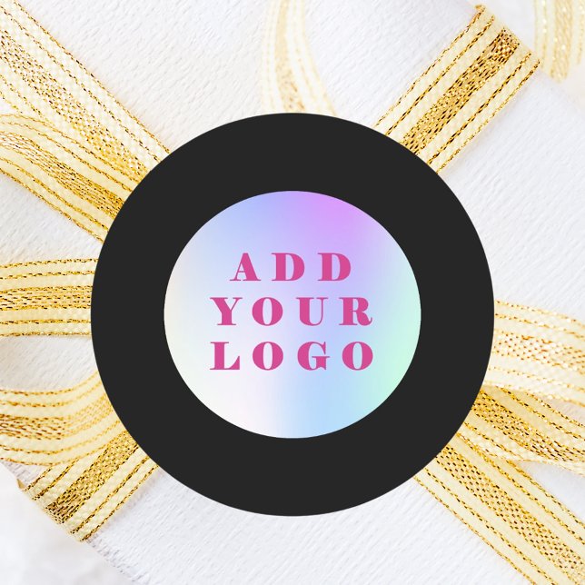 Schwarzes Firmenlogo Runder Aufkleber (Von Creator hochgeladen)