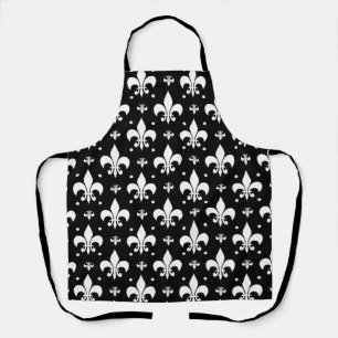 Schwarzes Fleur-de-lis-Muster Schürze