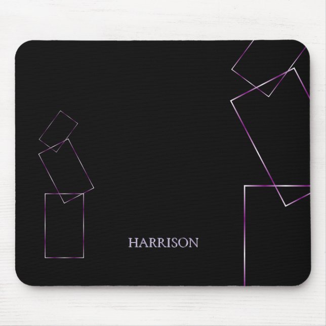 Schwarzes Flieder-Mauspad Personalisiert Mousepad (Vorne)