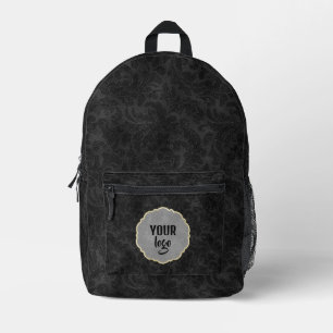 Schwarzes florales Gotisches Muster Bedruckter Rucksack