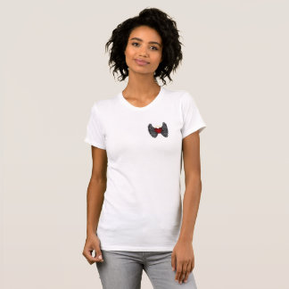 Schwarzes Flügel-Halo-Herz T-Shirt