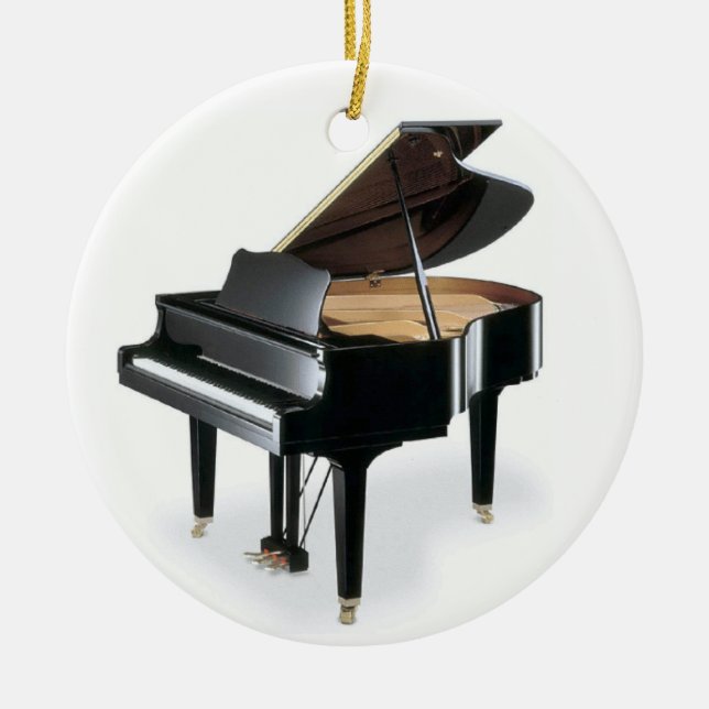 Schwarzes Flügels-Musik-Weihnachten Keramik Ornament (Vorne)