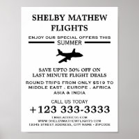 Schwarzes Flugzeug-Symbol, Werbung für Fluggesells