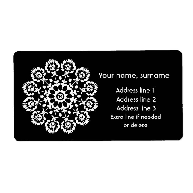 Schwarzes Folk - Monochrome Lowicz-Versandmarke (Vorne)