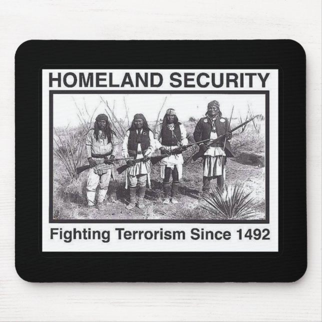 Schwarzes Foto-indische heimat-Sicherheit Mousepad (Vorne)