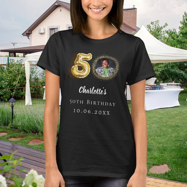 Schwarzes Foto zum 50. Geburtstag T-Shirt (Von Creator hochgeladen)