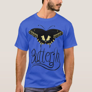 Schwarzes Frack Butterfly Design T-Shirt