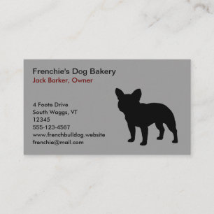 Schwarzes französische Bulldoggen-HundeSilhouette Visitenkarte