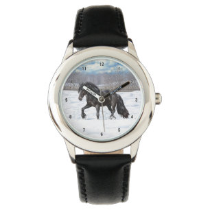 Schwarzes Friesen Armbanduhr
