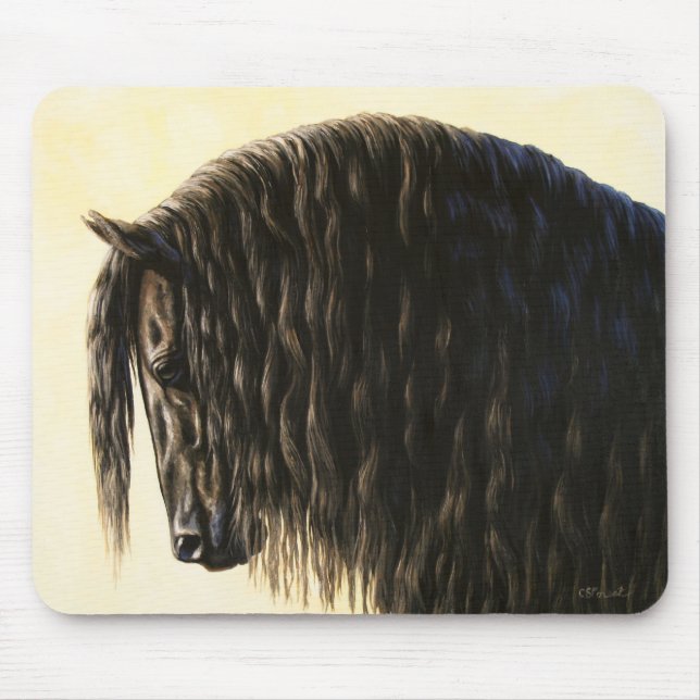 Schwarzes Friesen Mousepad (Vorne)