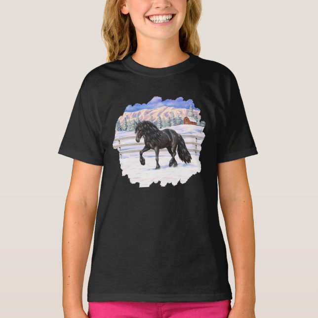 Schwarzes Friesen T-Shirt (Vorderseite)