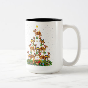 Schwarzes Frohe Weihnachten Afroamerikanischer Wei Zweifarbige Tasse