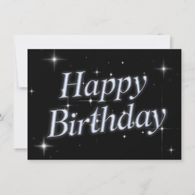 Schwarzes funkelmetallisches y2k zum Geburtstag Karte (Vorderseite)