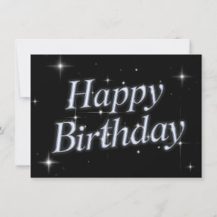 Schwarzes funkelmetallisches y2k zum Geburtstag Karte