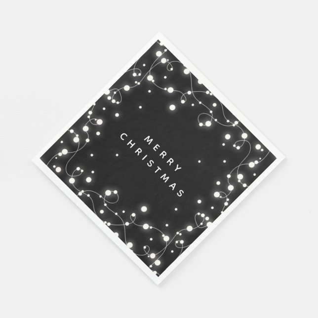 Schwarzes funkelndes Party Serviette (Ecke)