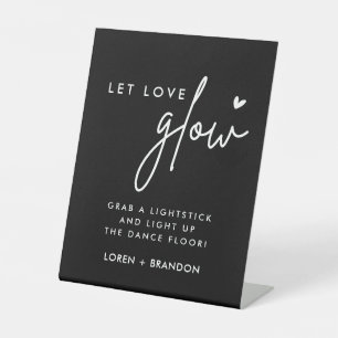 Schwarzes Gelassen Liebe-Glühen-Hochzeitsglanz-Sti Sockelschild