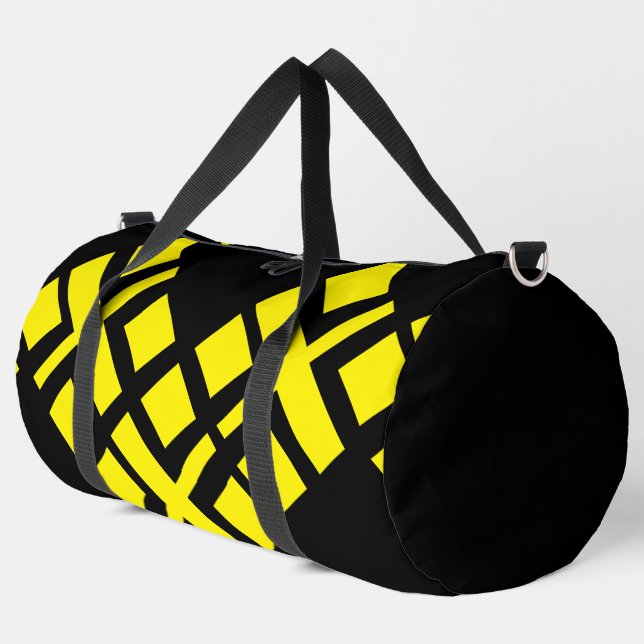 Schwarzes Gelb Duffle Bag (Linke Ecke)