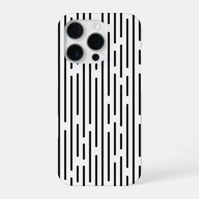 Schwarzes geometrisches Linienmuster iPhone 16 Pro Hülle (Rückseite)