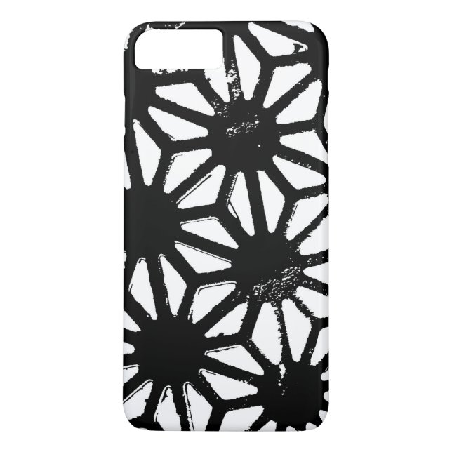 Schwarzes geometrisches Muster Case-Mate iPhone Hülle (Rückseite)