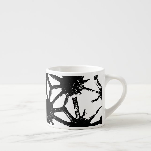 Schwarzes geometrisches Muster Espressotasse (Rechts)
