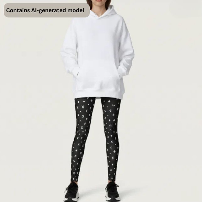 Schwarzes geometrisches Muster Leggings (Von Creator hochgeladen)