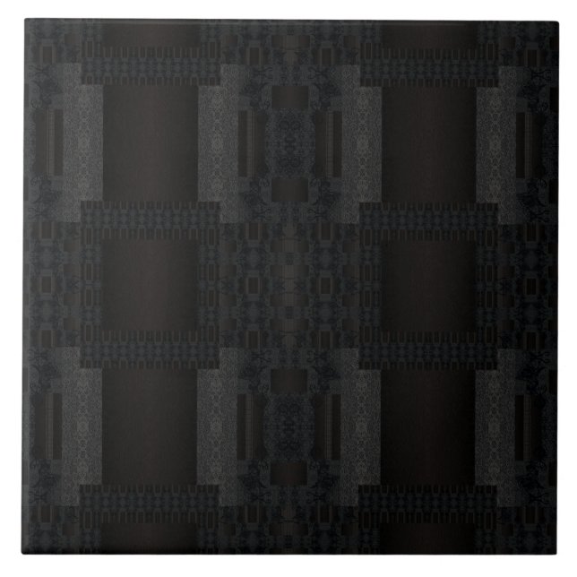 Schwarzes geometrisches Muster – modernes minimali Fliese (Vorderseite)