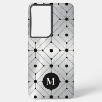 Schwarzes geometrisches Muster silbermetallischer 