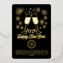 Schwarzes Geschäft Neujahr 2026 Champagner Gold