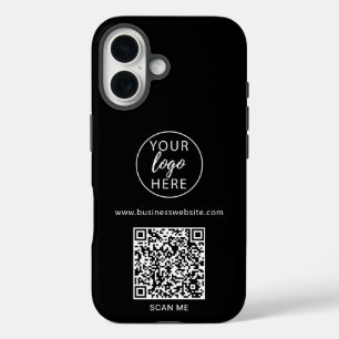 Schwarzes Geschäftslogo QR-Code  iPhone 16 Hülle