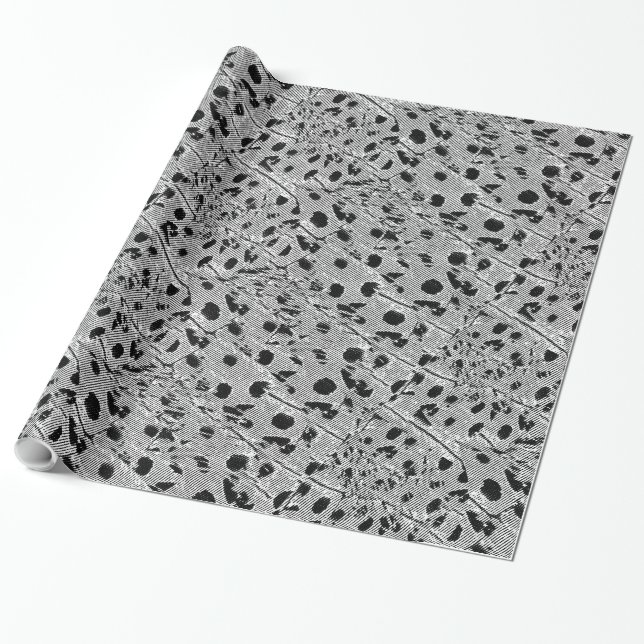 Schwarzes gestricheltes Wrapping-Papier Geschenkpapier (Ungerollt)
